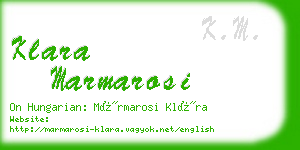 klara marmarosi business card